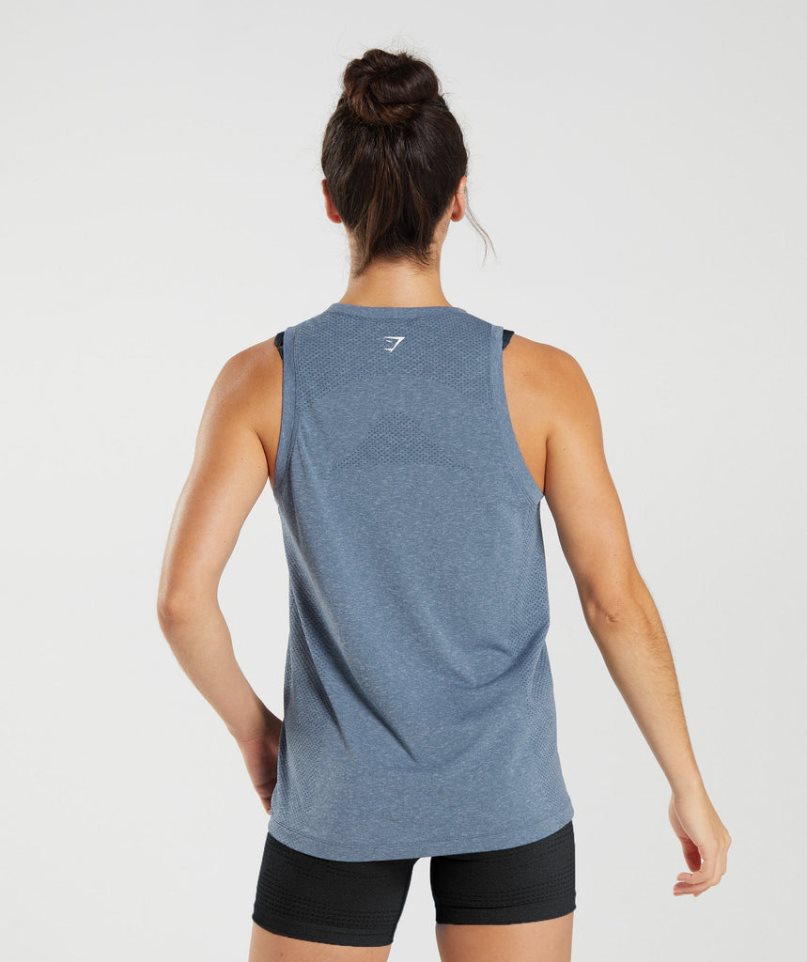 Women's Gymshark Vital Seamless 2.0 Light Tanks Blue | NZ 1KISCE